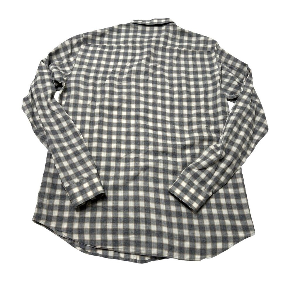 Theory Button Front Shirt In Grey Check - image 2